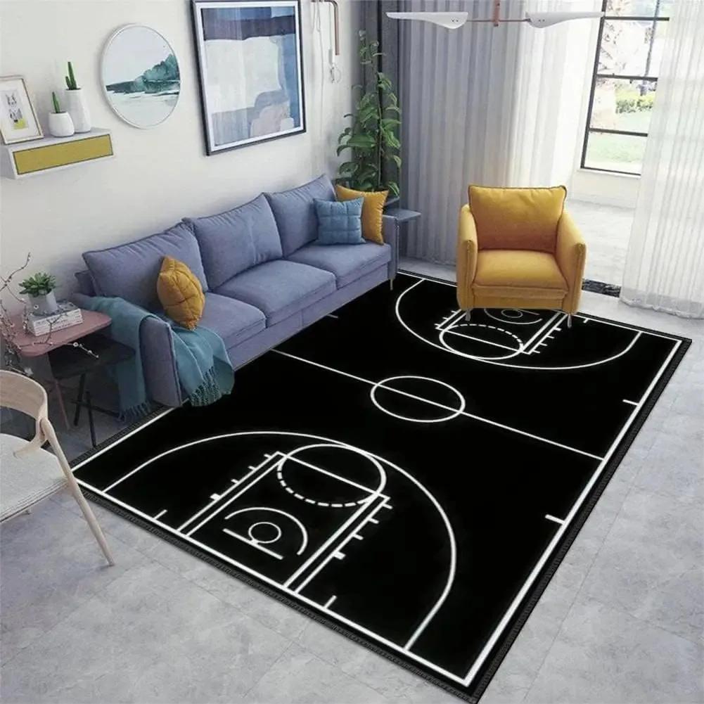 Basketball Court Frame Carpet for Children Bedroom Cartoon Kid Crawling Play Rug Non-slip Doormats Living Room Decor Floor Mat