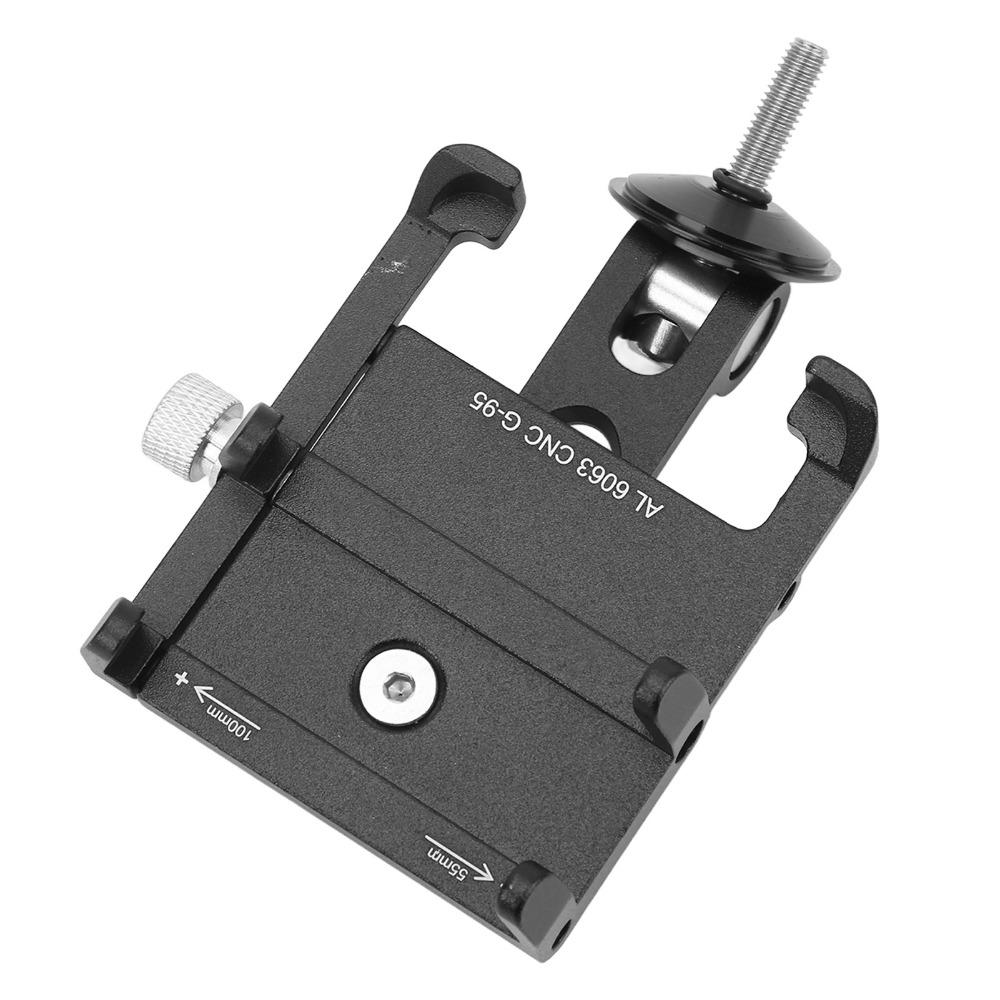Black Handlebar Phone Holder Aluminum Alloy Stem Cap Center Phone Holder Long Distance Cycling
