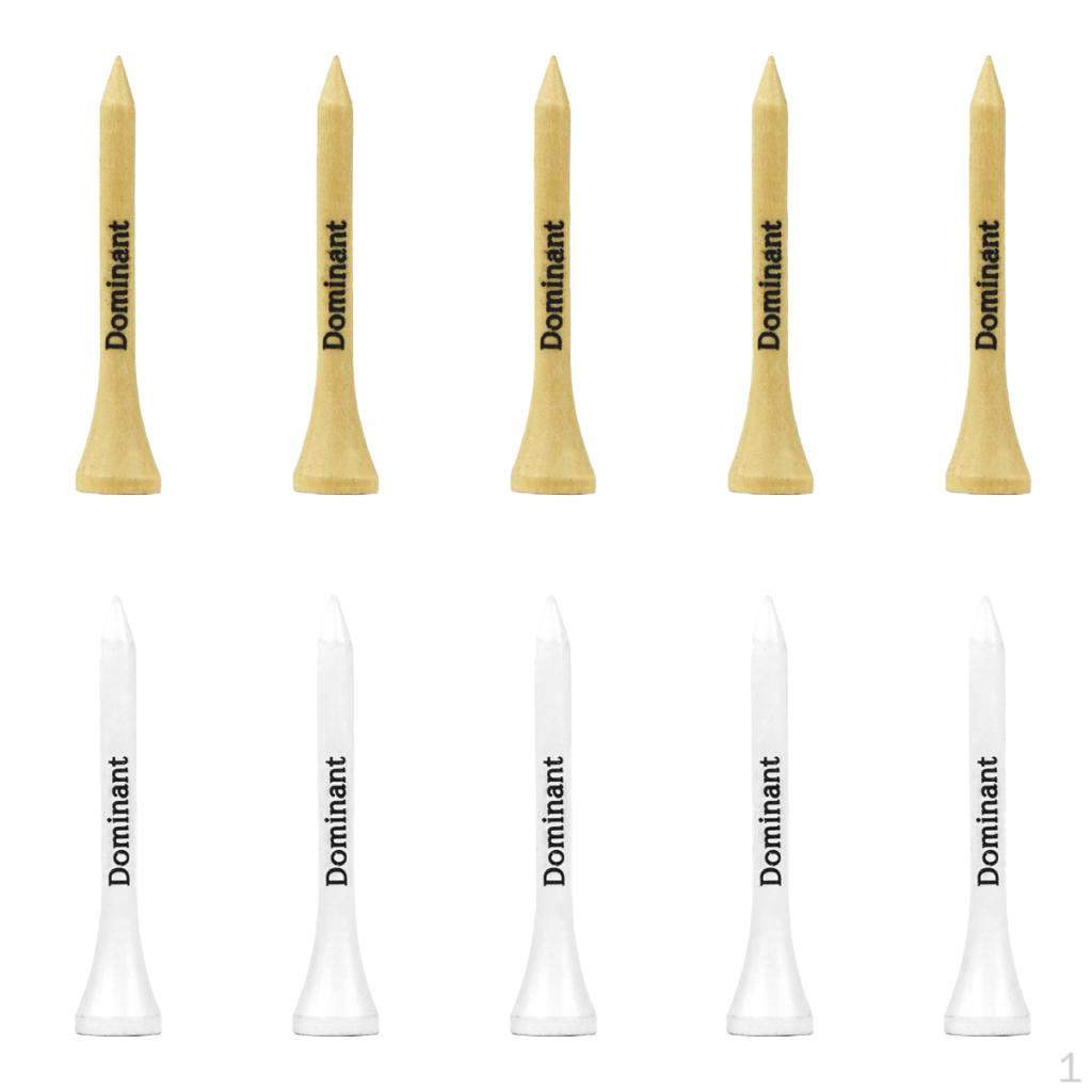 

10 Pcs Unbreakable Golf Tee Practice Wood/Bamboo Ball Holder 54mm 01