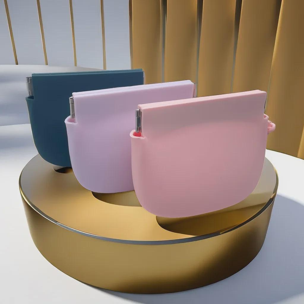 Silicone Coin Purse with Zipper and Hand Tie - Ideal for Storing Coins, Earphones, and Keys.