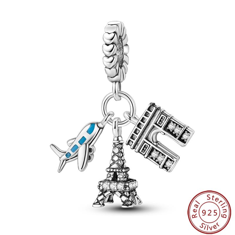 Seria Słynna Architektura Miedziana Wieża Eiffla Łuk Triumfalny Koloseum Charms Koraliki 3mm DIY Tworzenie Drobnej Biżuterii