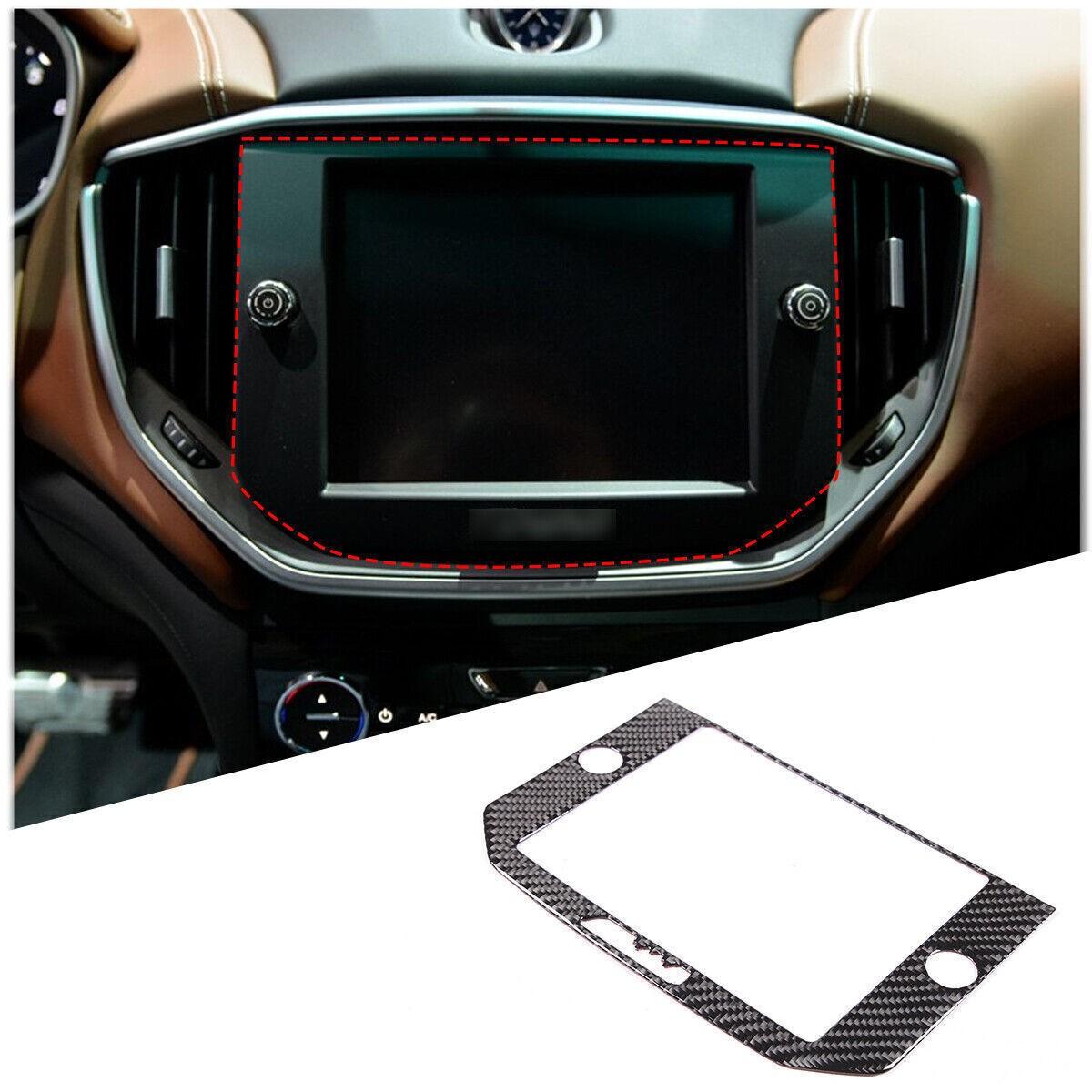 Carbon Fiber Center Navigation Screen Frame Trim Fit For Maserati Ghibli 2014-16