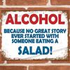 ALCOHOL SALAD Funny Metal Signs Mancave Wall Shed Bar Pub Garage Poster Tin SignAluminum