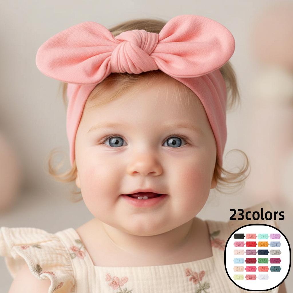 23-Color Newborn Baby Soft Nylon Headband with Rabbit Ears – Four Seasons Accessory