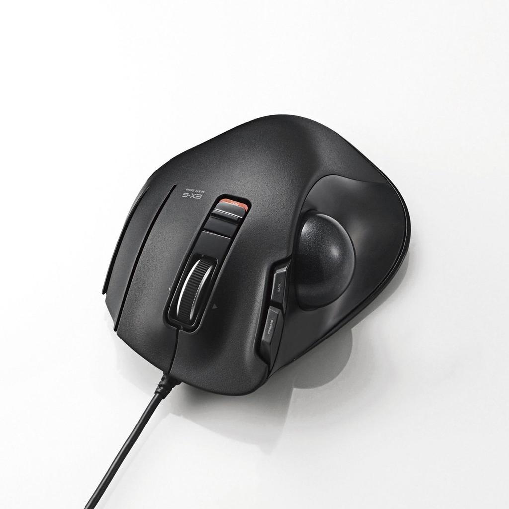 ELECOM Wired Trackball with 5 Tilt and Ultimate Grip Black Buttons, Function, Design, M-XT1URBK