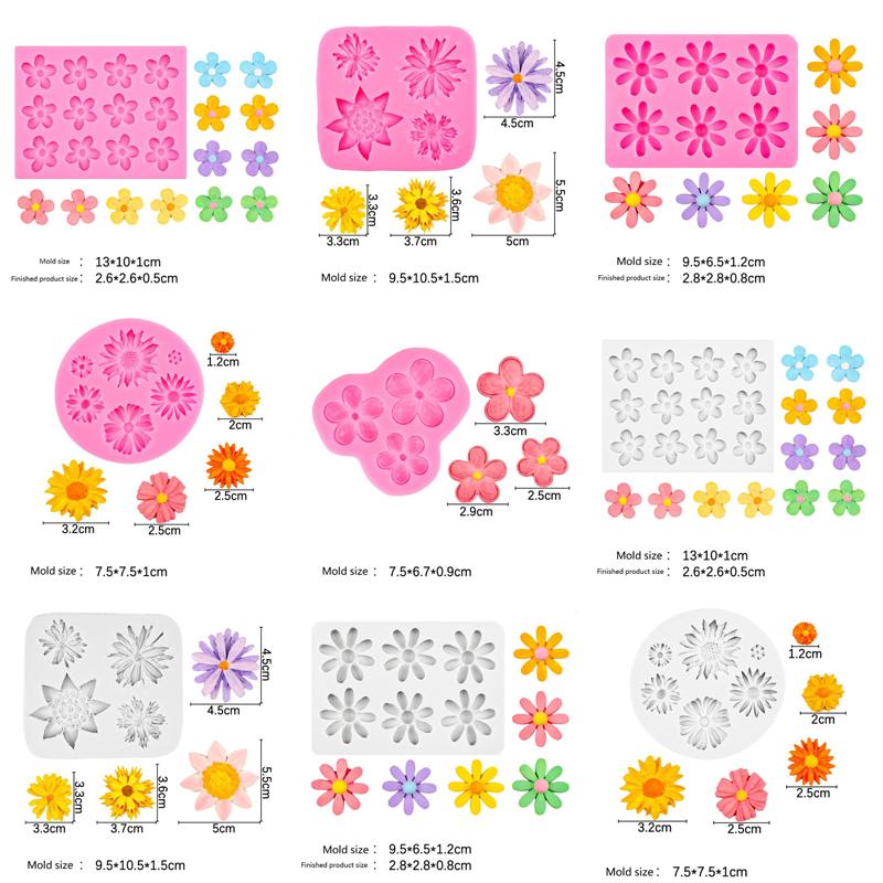 Mini Rose Camellia Flower Silicone Sugarcraft Mold Cookie Cupcake Chocolate Baking Mold Fondant Cake Decorating Tools