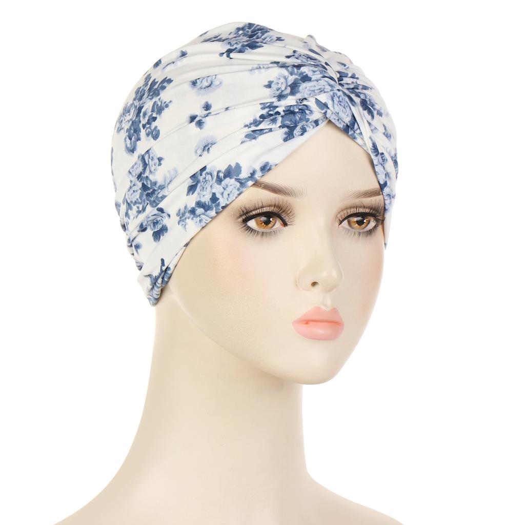 Soft Elastic Colorful Muslim Inner Hijabs Women Islamic Muslim Hijab Instant Turban Cap For Ladies Stripe Bohemia Print