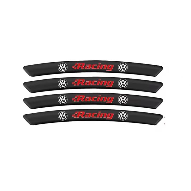 4Pcs Aluminum Car Badge Emblem Wheel Hub Rims Decor 3D Stickers For VW GTI Polo Golf Passat B6 B7 Jetta T-ROC Taigo CC Hub Cap