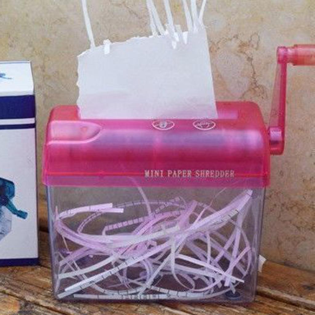 Mini Hand Shredder Desktop Paper Trimmer devices Transparent Plastic Window Bin Suitable for Christmas Birthday Gift
