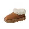 Small thick-soled snow boots women's velvet and thicker 2025 new winter one-pedal fluffy shoes Northeast cotton shoes
