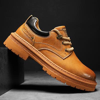 Módna pánska ležérna kožená obuv Luxusná značka Hrubá podrážka Šnurovacie spoločenské topánky Britský štýl Podrážka Ležérna pracovná vonkajšia obuv