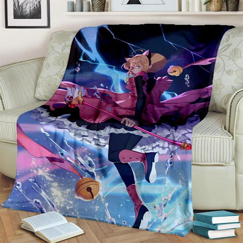 Sakura 3D Cute Card Captor Anime Cartoon Blanket,Soft Throw Blanket for Home Bedroom Bed Sofa Picnic Office Cover Blanket Kids