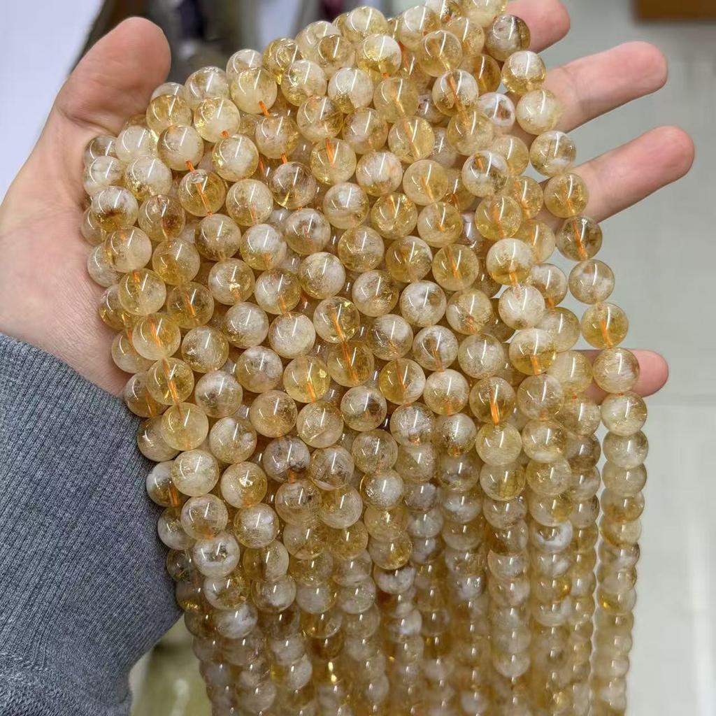 Natural Yellow Citrine Round Beads - DIY Jewelry Accessories