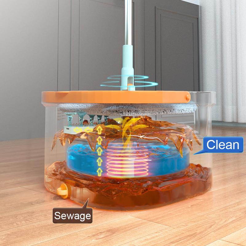 Rotierender Mopp Mikrofasern Mopp und Eimer Set Bodenwaschmopps Dreieckiger Fensterwaschmopp Haushaltsreinigungswerkzeuge für Zuhause