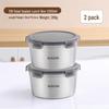 316 Stainless Steel Round Food Storage Container Set, 2200ml (2-Pack)