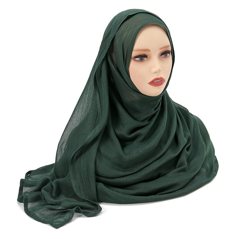 New Solid Cotton Viscose Hijab For Women Muslim Scarf Big Size Shawls Foulard Islam Head Wraps Headscarves Ramadan Scarf Bandana
