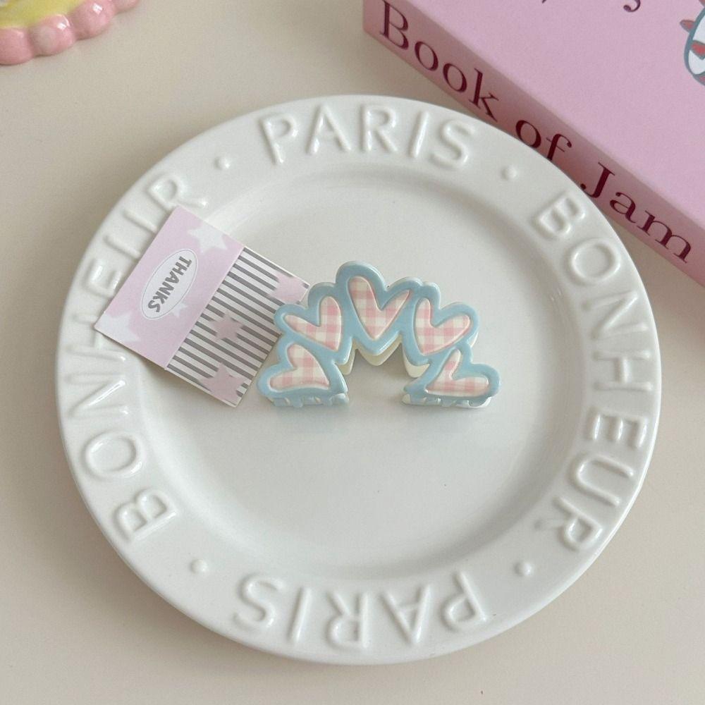 Flower Lattice Hair Crab Clip Korean Style Geometry Shark Clip Cute Acrylic Bow Hair Claw  Party