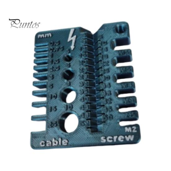 

Измерительный инструмент для проволоки и винта. Точный стандартный двухсторонний 3D-печатный калибр PLA. Инструмент для измерения толщины гаек и болтов. синий