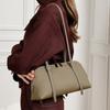Vintage Genuine Leather Shell Shoulder Bag Ctrast Color Soft Designer Handbag Adjustable Strap Female Underarm Hobo Tote