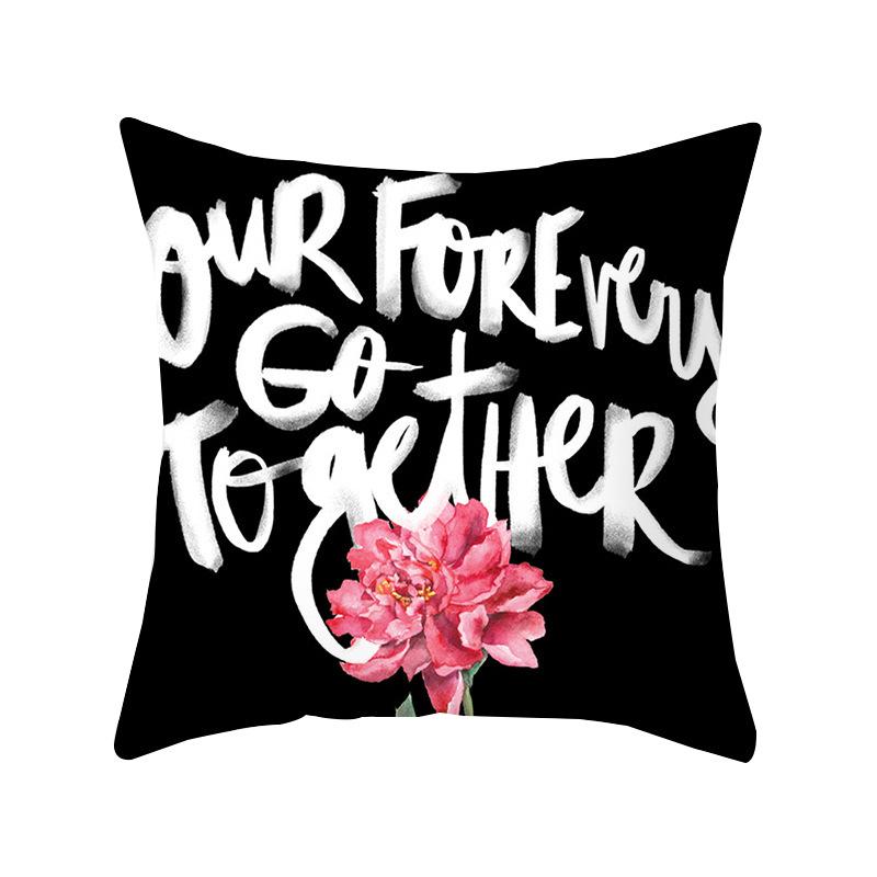 New Simple Geometric Sofa Pillow Cover, Pink Polyester Home Office Pillow Cover, Peach Skin Pillow