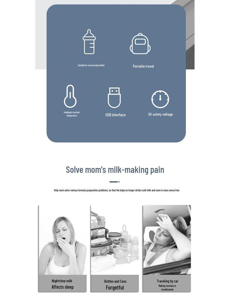 Isolierter Babyflaschenwärmer Kinderwagentasche - Tragbare Hülle mit konstanter Temperatur für Ausflüge