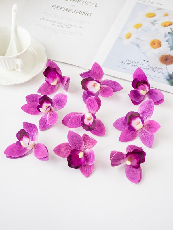 50/100PCS Artificial Flower Silk Orchid Home Room Table Decora Festival Outdoor Garden Yard Wedding Bridal Bouquet Diy Gift Box
