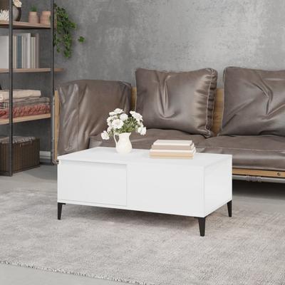 White Coffee Table 90 X 50 X 36.5 Cm Engineered Wood