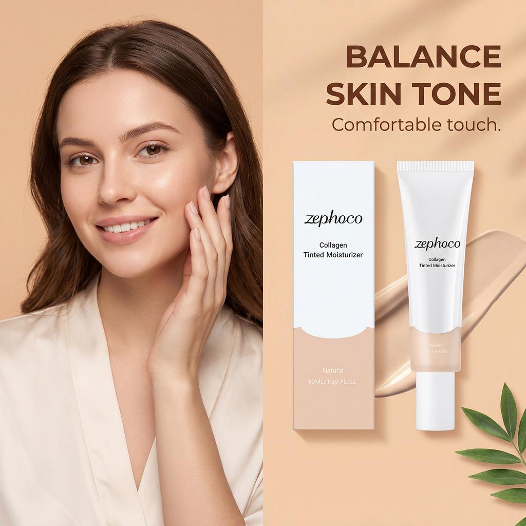 Zephoco Tinted Moisturizer Gentle Formula Lightweight Fit Hydrating Moisturizing Skincare 3 Colors Available 50ml