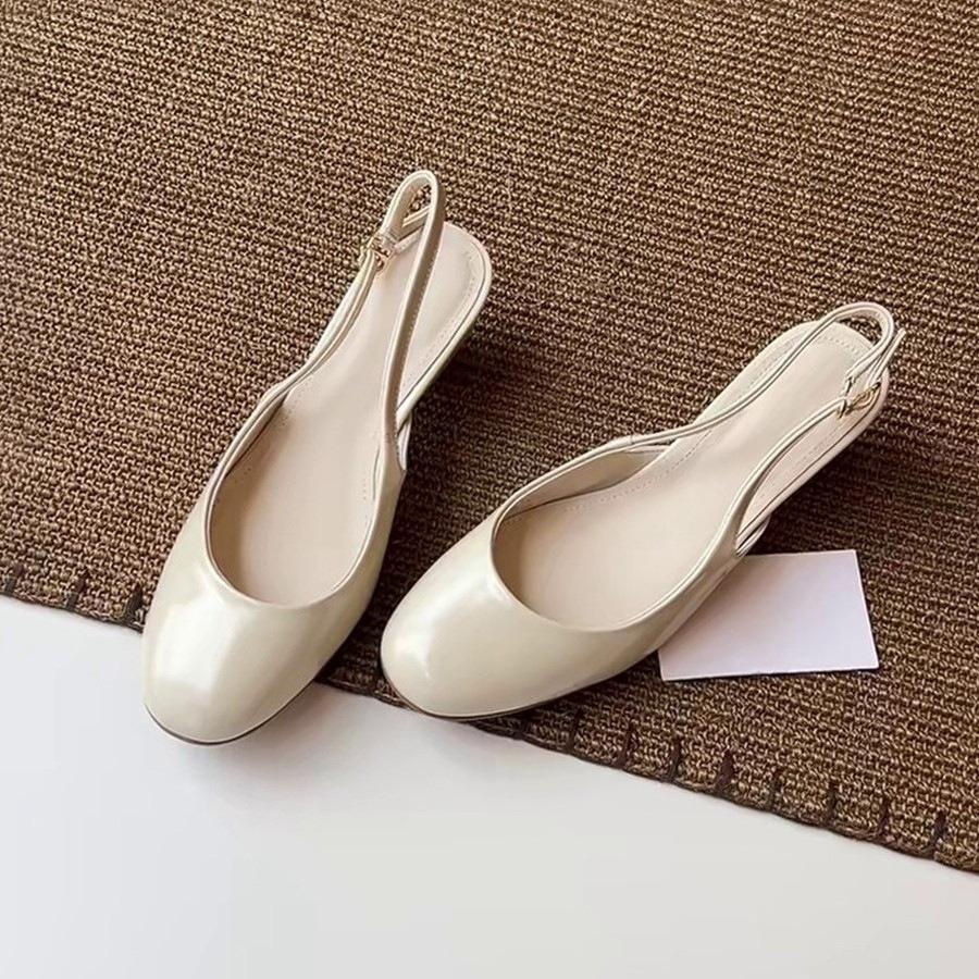 Simple Chunky Heel Sandals with Round Toes and Shallow Openings, Women's Shoes Devotion