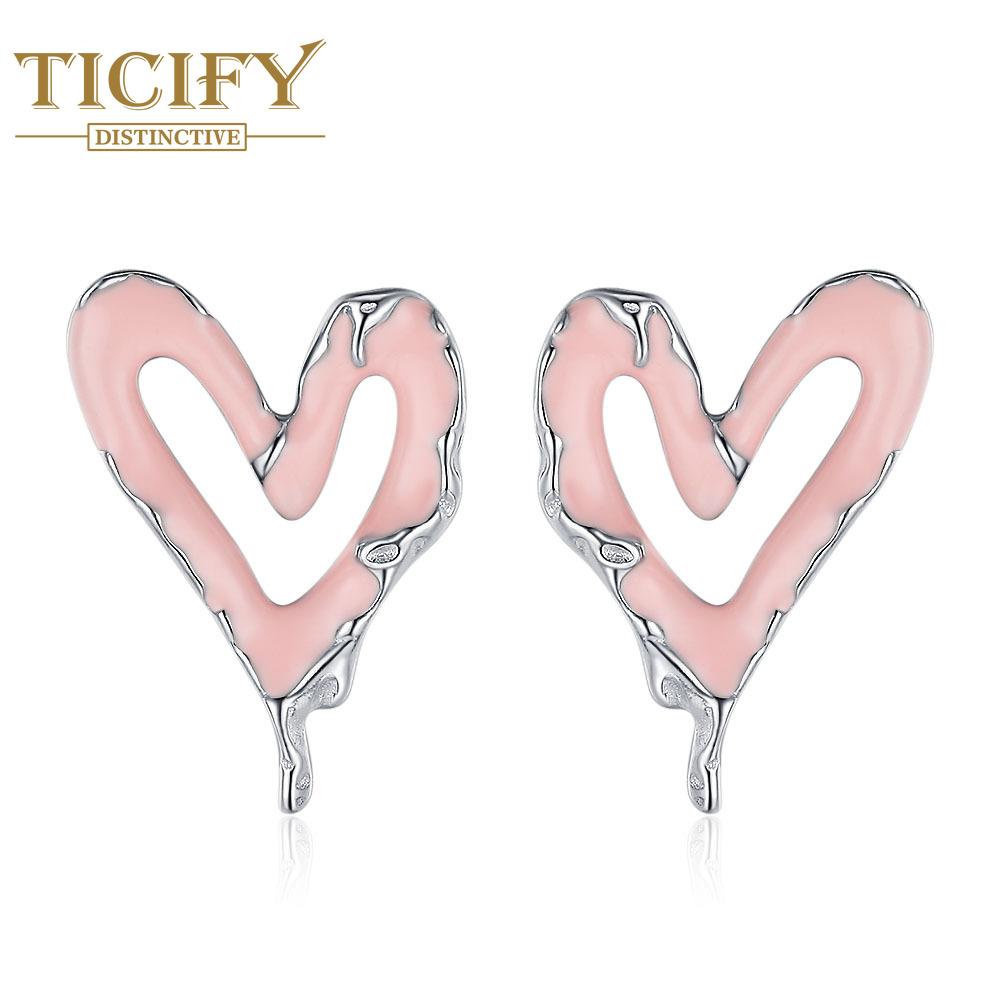 

Серьги в форме сердца с порошком сакуры Женские серьги с узором лавы Персональные серьги в виде капель