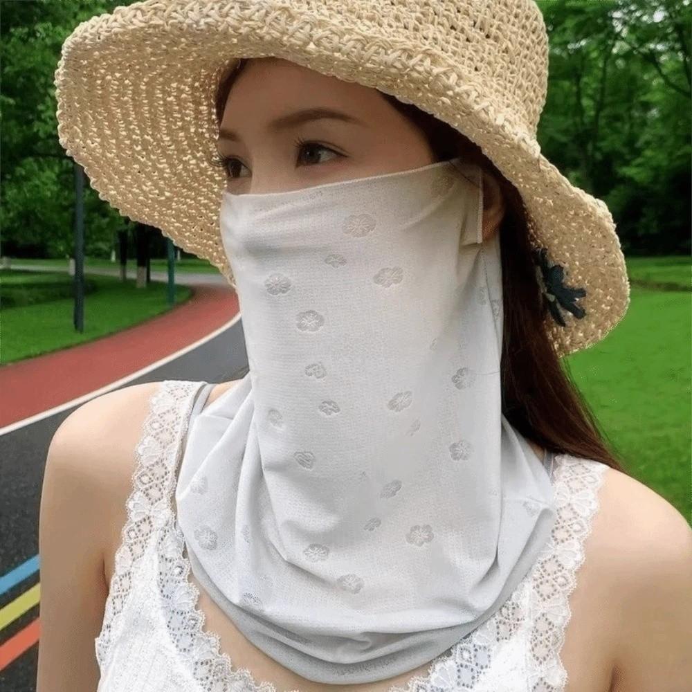 Lightweight Sun Protection Face Mask Thin Sunscreen Veil Women Breathable Face Cover  Outdoor