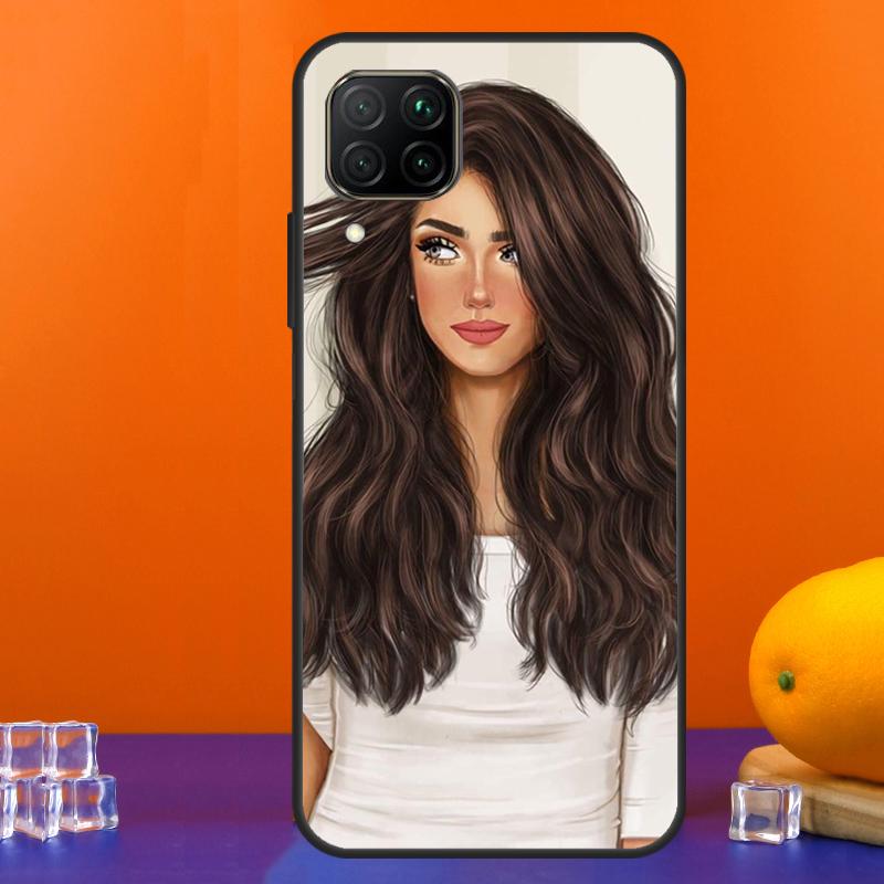 Brunette Blonde Girl Cute For Huawei Nova 12s 12i 11i 8i 9 10 SE Y91 Y90 Y60 Y70 Y72 Y61 P20 P40 Lite P30 P60 Pro Case