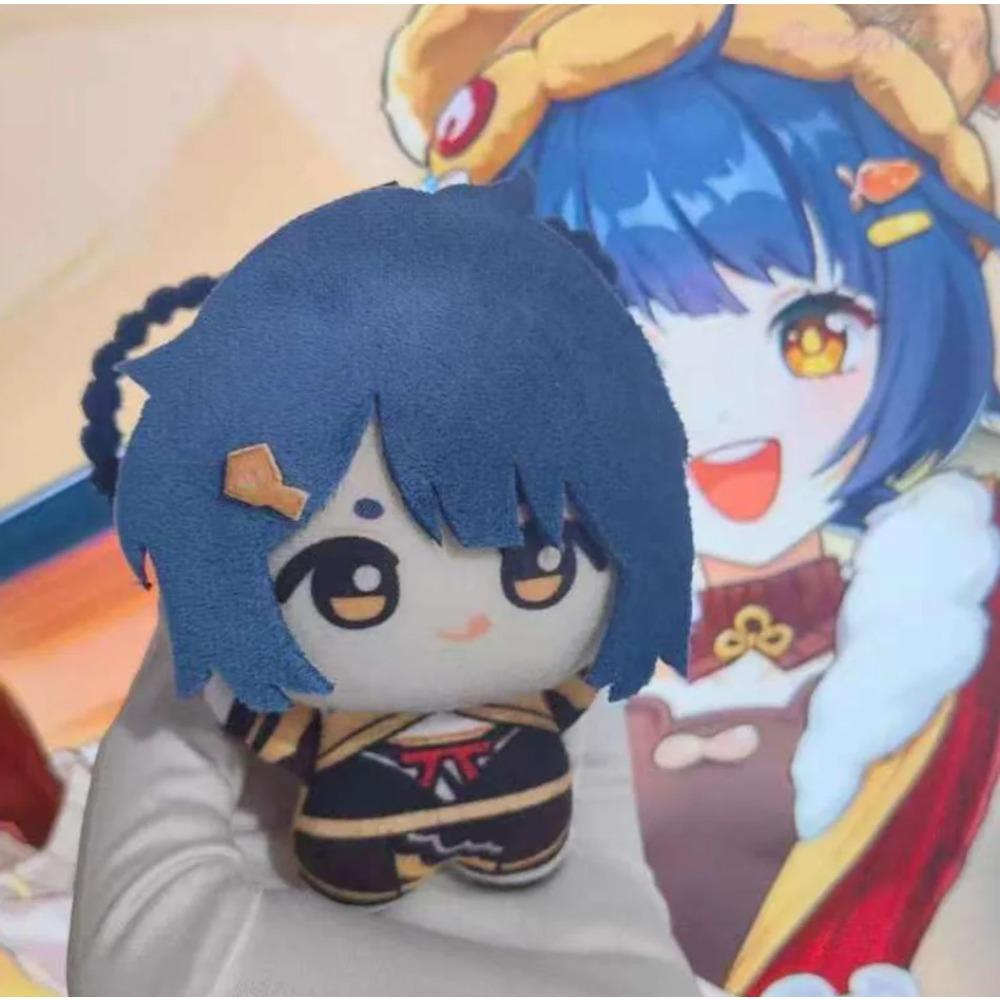 10cm Genshin Impact Anime Qiqi Sigewinne Arataki Itto Kamisato Ayaka Soft Cartoon Plush Figure Keychain Backpack Pendant Gift