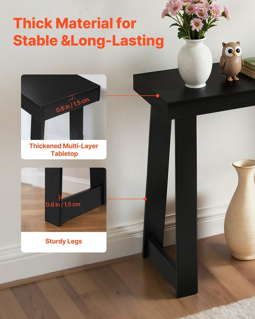 91,5 cm Tavolino Console, Scrivania Moderna Dietro il Divano, Scrivania Rettangolare in Legno per Ingresso, Tavolino Stretto e Lungo per Divano Supporto Decorativo, Ideale per Corridoio, Camera da Letto,