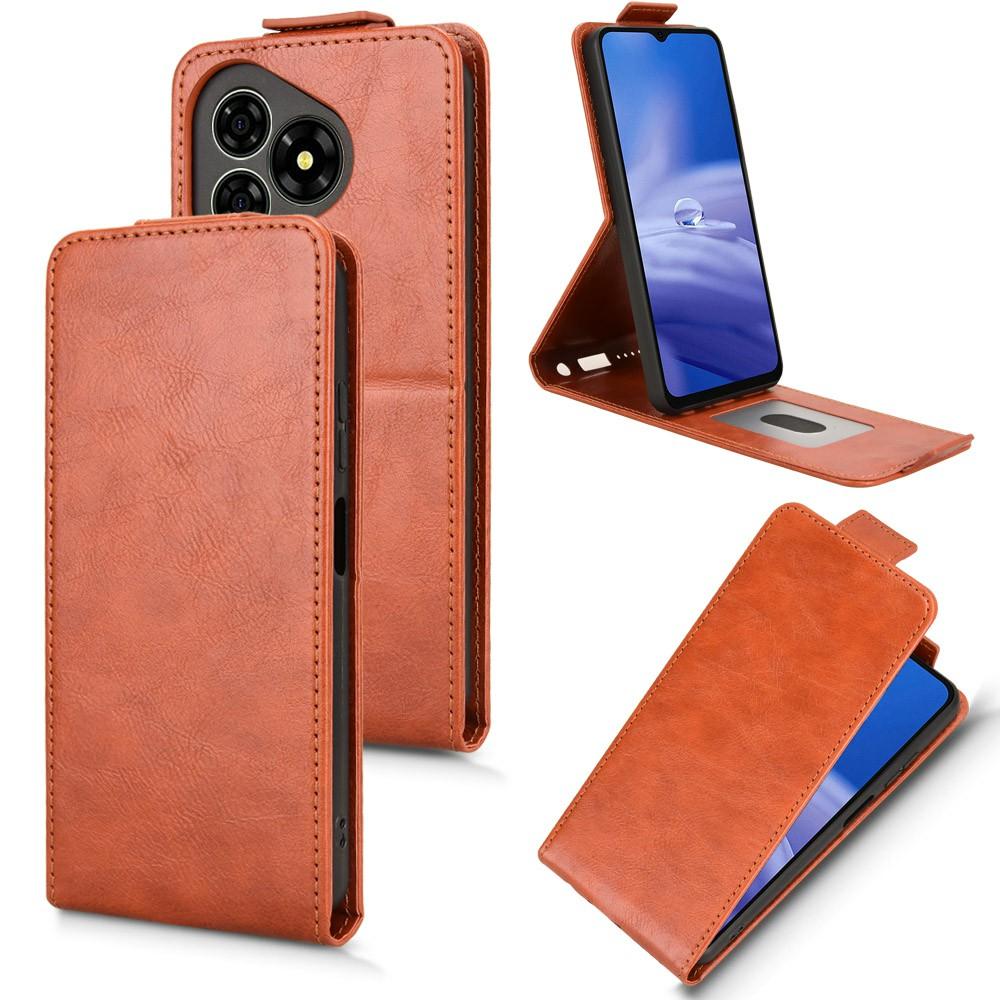 

For Ulefone Note 19 Stand Case Magnetic Clasp Vertical Flip Leather Phone Cover with Card Holder Orange
