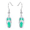Summer Beach Women Rhinestone Flip Flops Pendant Hook Earrings Jewelry Gift