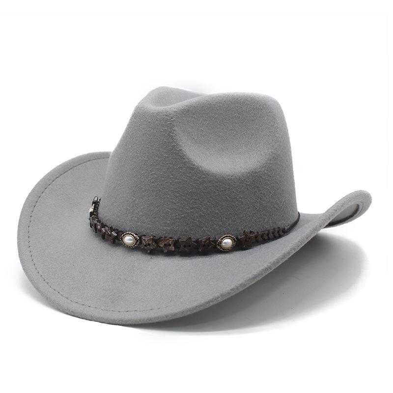 Ethnic Style Pearl Accessories Tibetan Western Cowboy Hat Top Hat Men'S And Women'S Felt Hat Jazz Hat