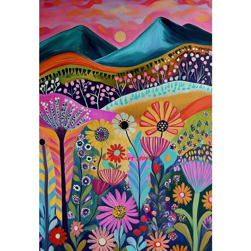 

Красочный Абстрактный Пейзаж Гора Цветочный Пейзаж Постеры Принты Холст Живопись Настенное Искусство Картины для Гостиной Домашний Декор 21cm×30cm NoFrame