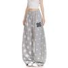 Women's Retro Star Print Curved Blade Sweatpants - Loose Wide-Leg Design for Autumn/Winter Street Dance
