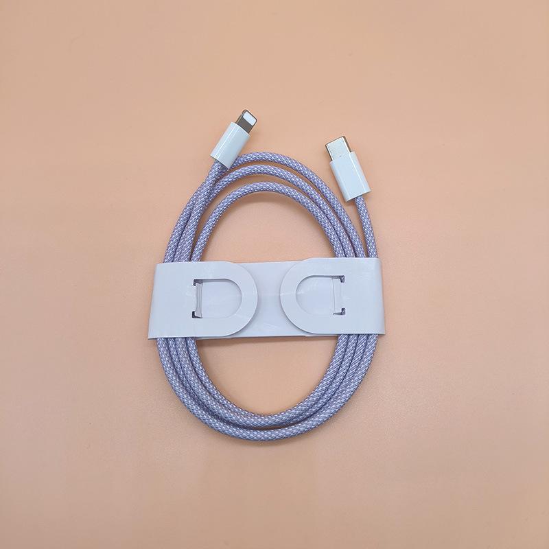 Dual-Head Type-C Male-to-Male Braided Laptop Charging Cable: 15W True PD Fast Charging Compatible.