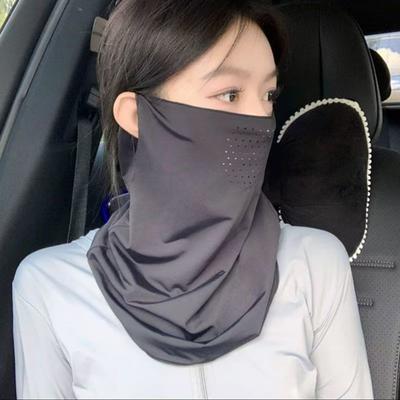Sonnenschutz-Schutz Schnelltrocknendes Gewebe Eis-Seide Gesichtsmaske mit atmungsaktivem Netz Kühlendes Gewebe Verlängerter Nackenschal Gesichtsmaske