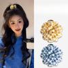 Summer High Ponytail Yellow Checkered Flower Small Grab Hair Clip Heightening The Top of The Head Hair Clip Is A Perfect Tool