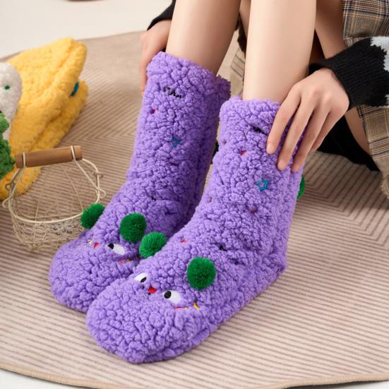 Anti Skid Indoor Socks Thickened Floor for Women, Non-Slip Mid-Calf Socks, Cartoon Thermal Winter Warm Thick Women Slippers Soft Fuzzy Cozy