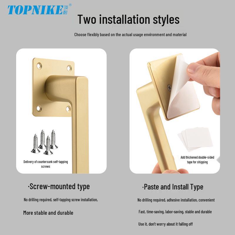 Durable No-Drill Self-Adhesive Handle for Doors & Windows