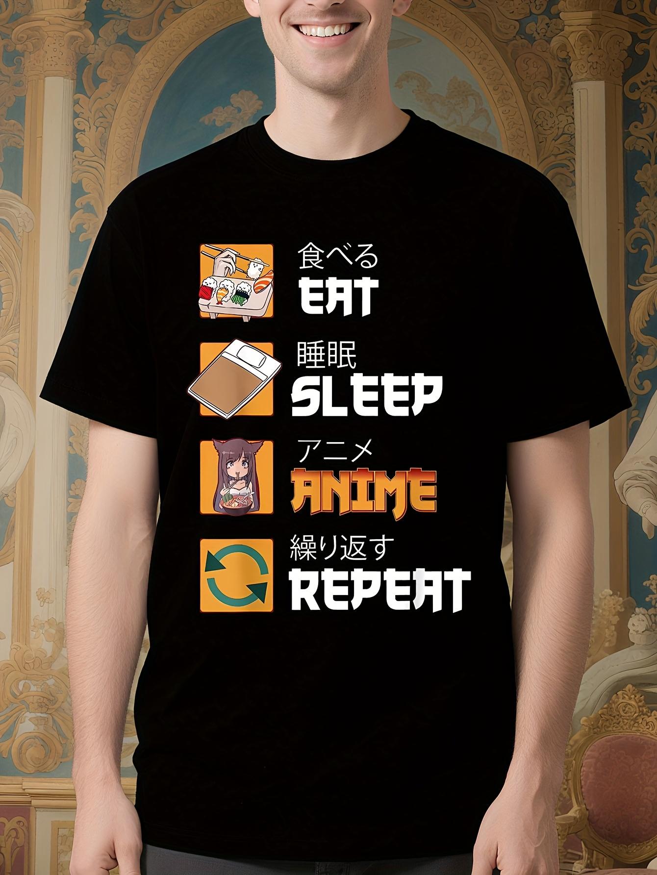 Anime Graphic Tshirt - Eat Sleep Anime Repeat Japanese Ma... XXXXL