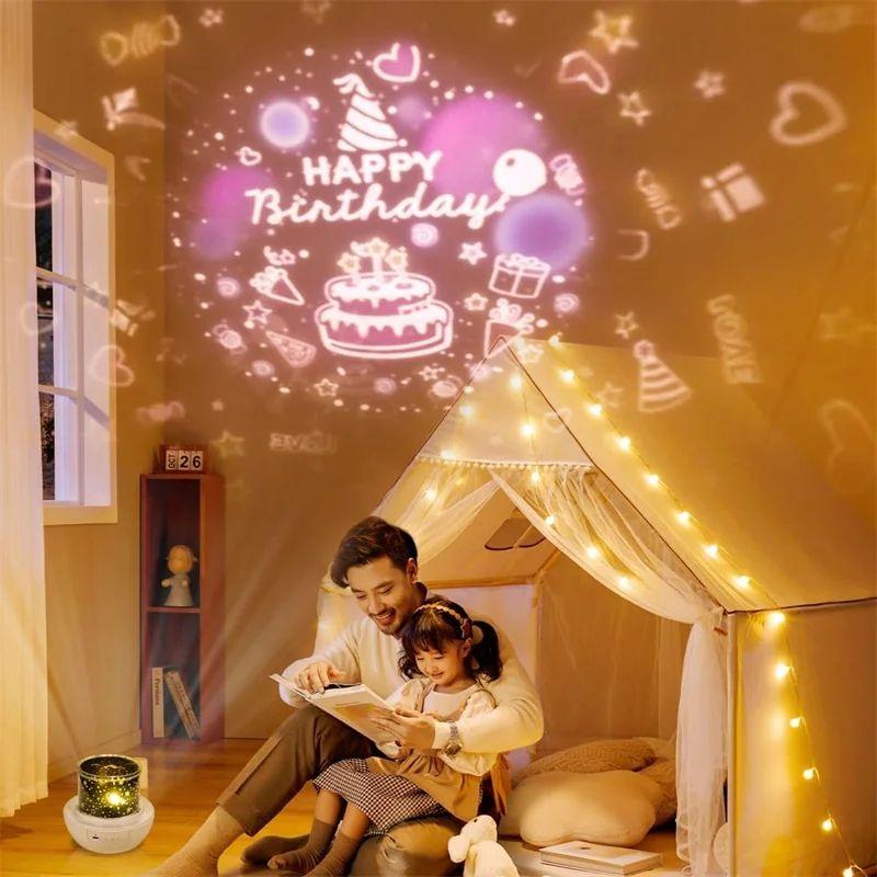 Ocean Night Light Projector Kids Projector for Bedroom,Stars Projector for Ceiling 360 Degree Rotation Kid Night Light for Decor