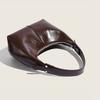 Ancient Shiny Underarm Bag Oil Wax Texture Baguette Bag French Niche Single Shoulder Dumpling Bag Handbag Female