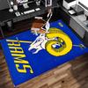 Los Angeles Rams Logo Print Area Rug - Soft, Washable Non-Slip Indoor Mat for Office Chairs, Living Room, Home Office Decorative Rug