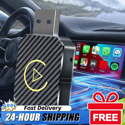 Wired To Wireless CarPlay/Android Auto 2-in-1 Adapter Bluetooth 5.0 USB Plug-and-Play Auto-Connect OTA Update CarPlay AI Box