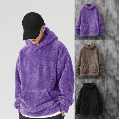 Herbst & Winter Slim Langärmeliger Korallenvlies Persönlichkeit Wind Lässig Herren Kapuzenpullover Feuchtigkeitstransportierend Bequem Hautfreundlich Atmungsaktiv Oberteile
